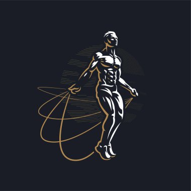 Fitness adamı ip atlıyor.. 