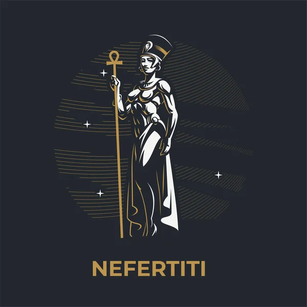 Reina egipcia Nefertiti. — Archivo Imágenes Vectoriales