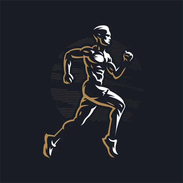 Fitness man Runner. — Stock Vector