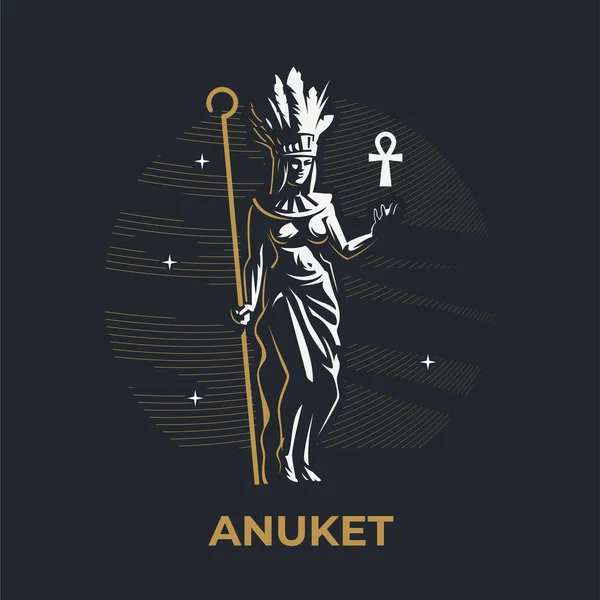 Egyptische godin Anuket. — Stockvector