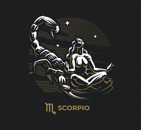 Scorpion signe du zodiaque. — Image vectorielle