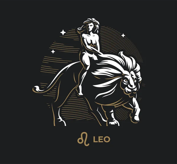 Signo do zodíaco Leo. — Vetor de Stock