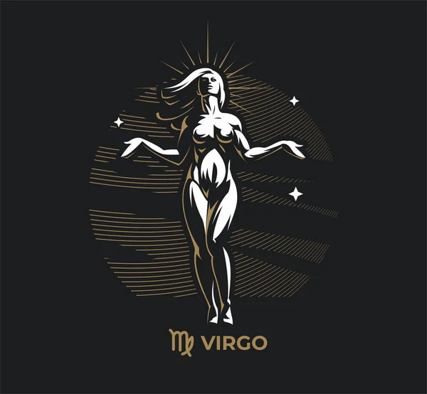 Vergine segno zodiacale. — Vettoriale Stock