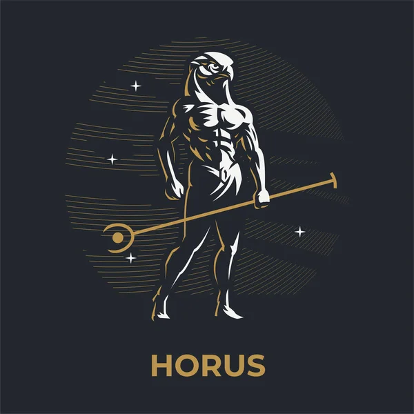 Egyptiska Gud Horus. — Stock vektor