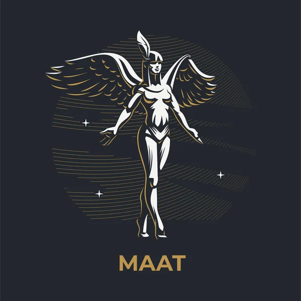 Egyptische godin Maat. — Stockvector