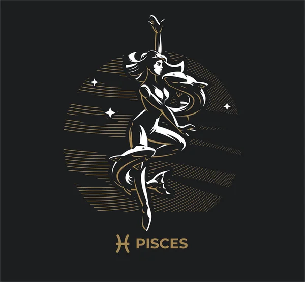 Signo del zodíaco Piscis. — Archivo Imágenes Vectoriales