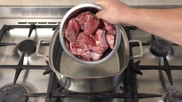 Βόειο Κρέας Φαγητό Νόστιμο Εθνική Κρέας — Αρχείο Βίντεο