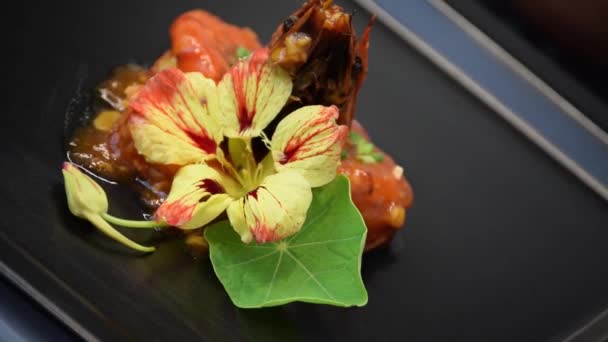 Camarão Assado Cozinha Frutos Mar — Vídeo de Stock