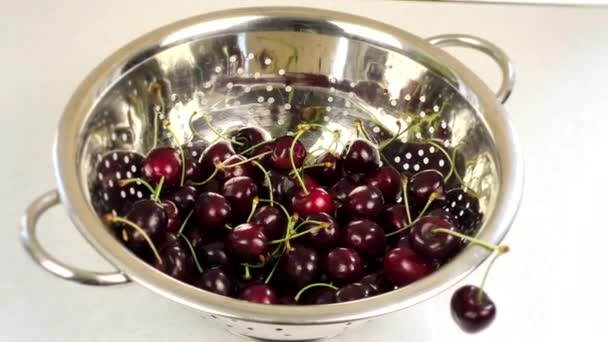 Kirsche Früchte Rote Beeren Nahrung — Stockvideo