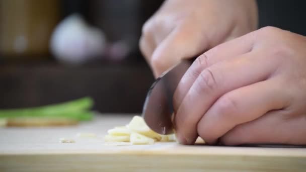 Picar Ingredientes Corte Argamassa — Vídeo de Stock