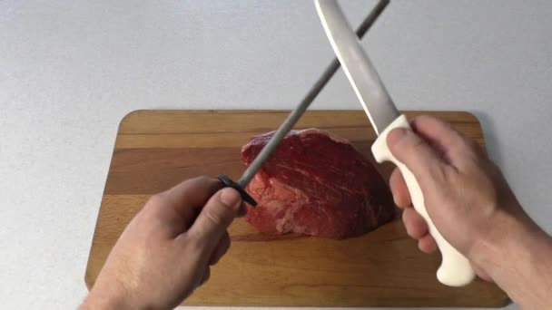 食品厨房肉类烹饪 — 图库视频影像
