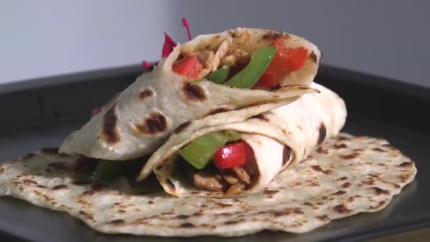 Pancake Wrap Food Snack Meal — Stock Video