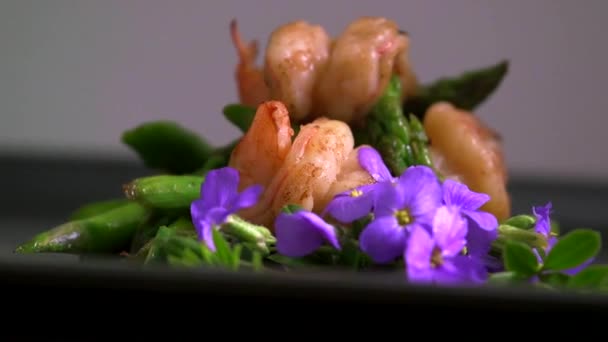 Свіжий Перемішати Смажену Їжу Креветки — стокове відео