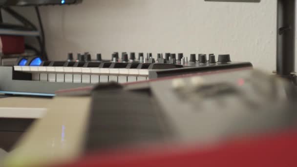 Synthesizer Piyano Denetleyicisi Midi — Stok video