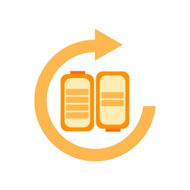 Web ve mobil uygulaması tasarımı, pil logo kavramı için beyaz arka plan üzerinde izole pil simgesi vektör