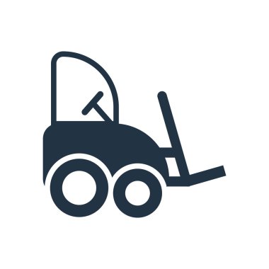 Beyaz arka plan üzerinde Forklift şeffaf işareti izole forklift simge vektör