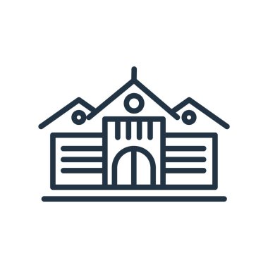 Beyaz arka plan üzerinde üniversite şeffaf işareti izole üniversite simge vektör