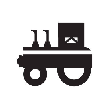 Web ve mobil uygulaması tasarımı, traktör logo kavramı için beyaz arka plan üzerinde izole traktör simge vektör