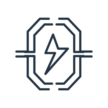 Beyaz arka plan üzerinde elektrik şeffaf işareti izole elektrik simge vektör