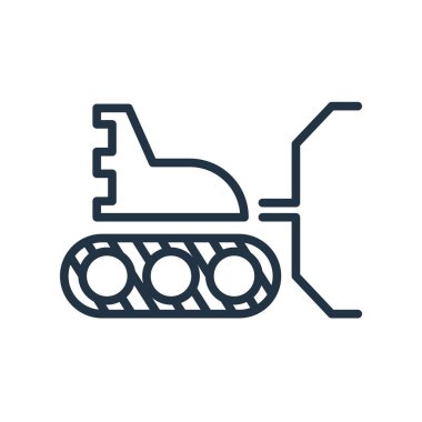 Beyaz arka plan üzerinde buldozer şeffaf işareti izole buldozer simge vektör