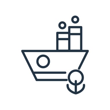 Beyaz arka plan üzerinde gemi şeffaf işareti izole gemi simge vektör