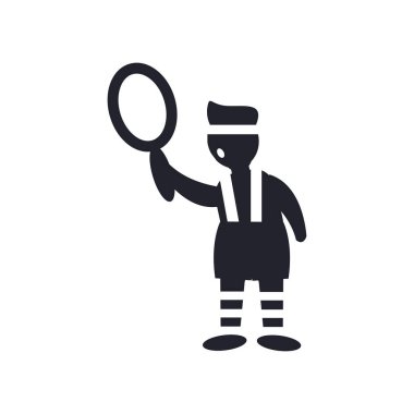 Web ve mobil uygulaması tasarımı, beyaz arka plan üzerinde sportif adam top logo kavramı ile oynarken sportif adam topu simge vektör ile oynarken izole