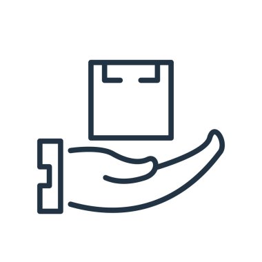 Beyaz arka plan üzerinde paket şeffaf işareti izole paket simge vektör