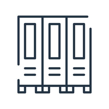 Beyaz arka plan üzerinde dolap şeffaf işareti izole dolaplar simge vektör