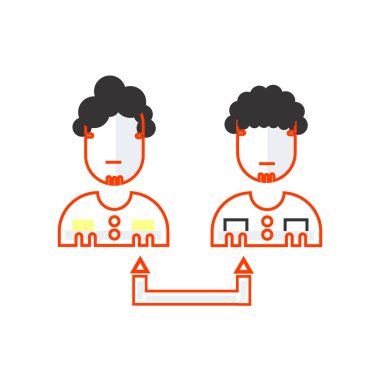 Web ve mobil uygulaması tasarımı, işbirliği logo kavramı için beyaz arka plan üzerinde izole işbirliği simge vektör