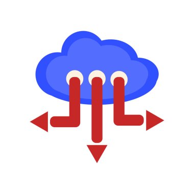 Web ve mobil uygulaması tasarımı, bulut bilgi işlem logo kavramı için beyaz arka plan üzerinde izole bilgi işlem simge vektör bulut