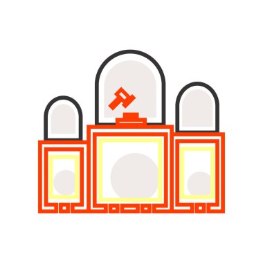 Yargılamak simge vektör web ve mobil uygulaması tasarımı, yargılamak logo kavramı için izole üzerinde beyaz arka plan