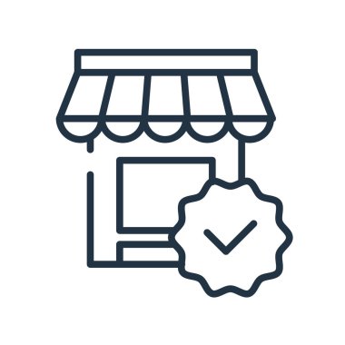 Beyaz arka plan üzerinde satıcı şeffaf işareti izole satıcı simge vektör