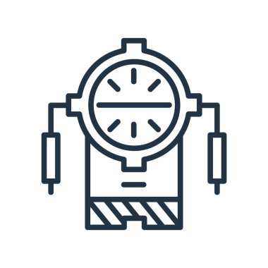 Beyaz arka plan üzerinde multimetre şeffaf işareti izole multimetre simge vektör