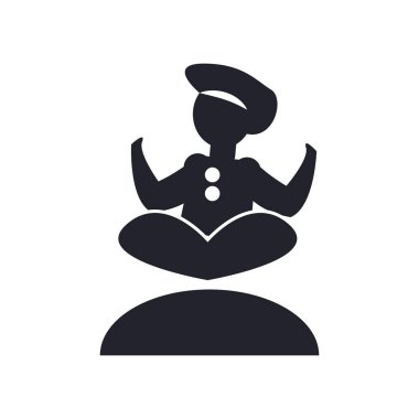 Yoga logo kavramı şeyleri yaparak web ve mobil uygulaması tasarımı, beyaz arka plan üzerinde Yoga simge vektör yapan erkek izole