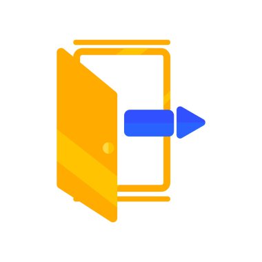 Çıkış simge vektör web ve mobil uygulaması tasarımı, çıkış logo kavramı için izole üzerinde beyaz arka plan