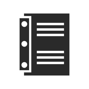 Web ve mobil uygulaması tasarımı, defter logo kavramı için beyaz arka plan üzerinde izole defter simge vektör