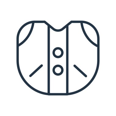 Beyaz arka plan üzerinde ceket şeffaf işareti izole ceket simge vektör