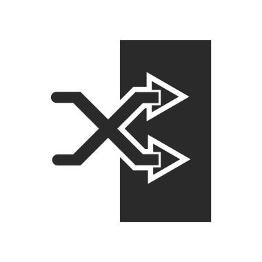 Web ve mobil uygulaması tasarım, Shuffle logo kavramı için beyaz arka plan üzerinde izole shuffle simge vektör