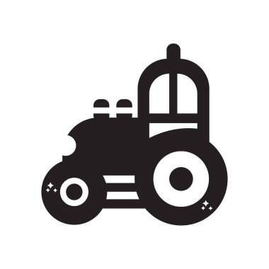 Web ve mobil uygulaması tasarımı, traktör logo kavramı için beyaz arka plan üzerinde izole traktör simge vektör