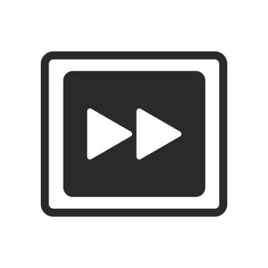 Web ve mobil uygulaması tasarım için beyaz arka plan üzerinde izole simge vektör ileri sarma, hızlı ileri logo kavramı