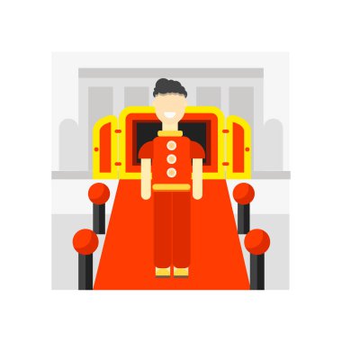 Web ve mobil uygulaması tasarımı, kapıcı logo kavramı için beyaz arka plan üzerinde izole kapıcı simge vektör