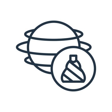 Beyaz arka plan üzerinde gezegen şeffaf işareti izole gezegen simge vektör