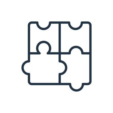 Beyaz arka plan üzerinde bulmaca şeffaf işareti izole simge vektör bulmaca