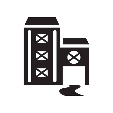 Bina simge vektör web ve mobil uygulaması tasarım, bina logo kavramı için izole üzerinde beyaz arka plan