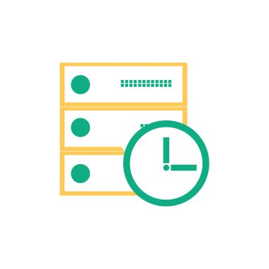 Web ve mobil uygulaması tasarımı, sunucu logo kavramı için beyaz arka plan üzerinde izole server simge vektör