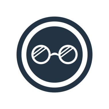 Beyaz arka plan üzerinde gözlük şeffaf işareti izole gözlük simge vektör