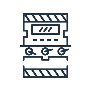 Beyaz arka plan üzerinde makine şeffaf işareti izole makine simge vektör