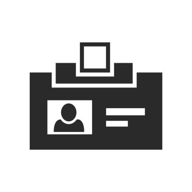 Kimlik kartı simge vektör web ve mobil uygulaması tasarımı, kimlik kartı logo kavramı üzerinde izole beyaz arka plan