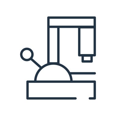 Beyaz arka plan üzerinde mikroskop şeffaf işareti izole mikroskop simge vektör