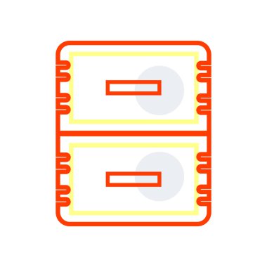 Ofis malzeme simge vektör web ve mobil uygulaması tasarımı, ofis malzeme logo kavramı için izole üzerinde beyaz arka plan